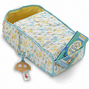 Kids Toy Play Set Portable Carrier for Dolls with Crinkle Toy Nursery Rhyme Book